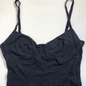 Wilfred Corset Detail Tank Grey/Black